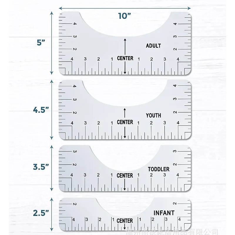 

T-shirt Structure Alignment Tool Scale Men's and Women's T-shirts