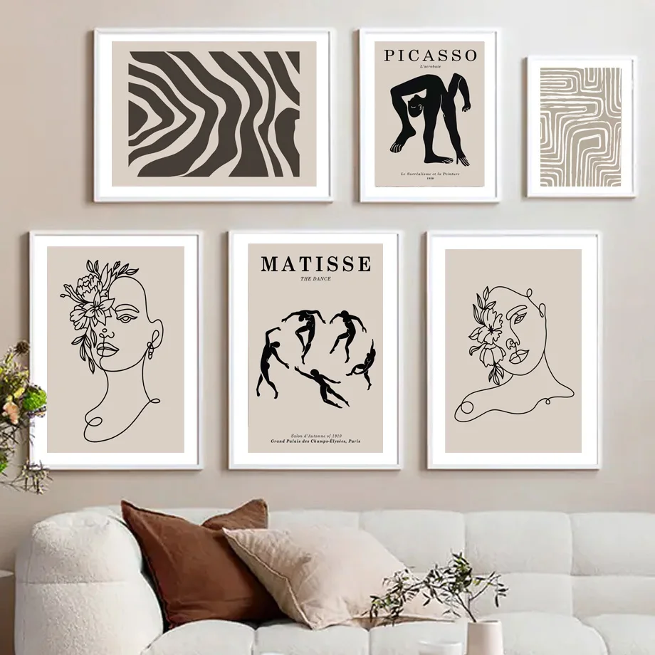 

Matisse Picasso Minimalism Gallery Set Wall Art CanvasNordic Posters Painting And Prints Wall Pictures For Living Room Decor