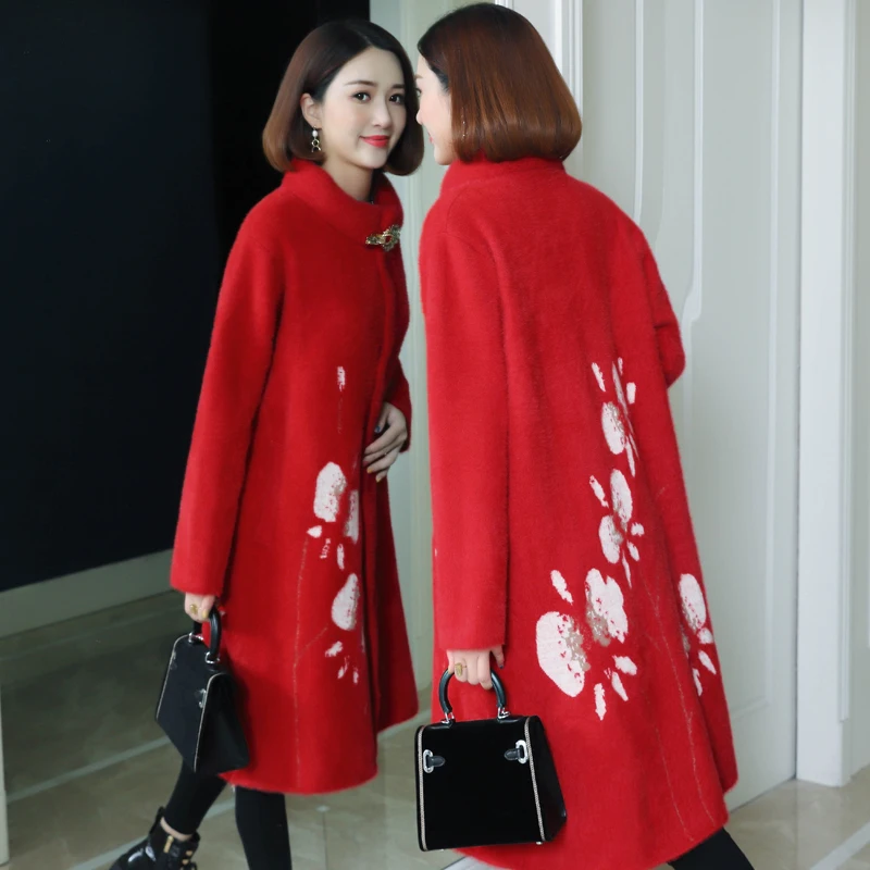 

Новая зимняя Женская длинная утолщенная имитация норки для женщин среднего и пожилого возраста одежда qiu dong