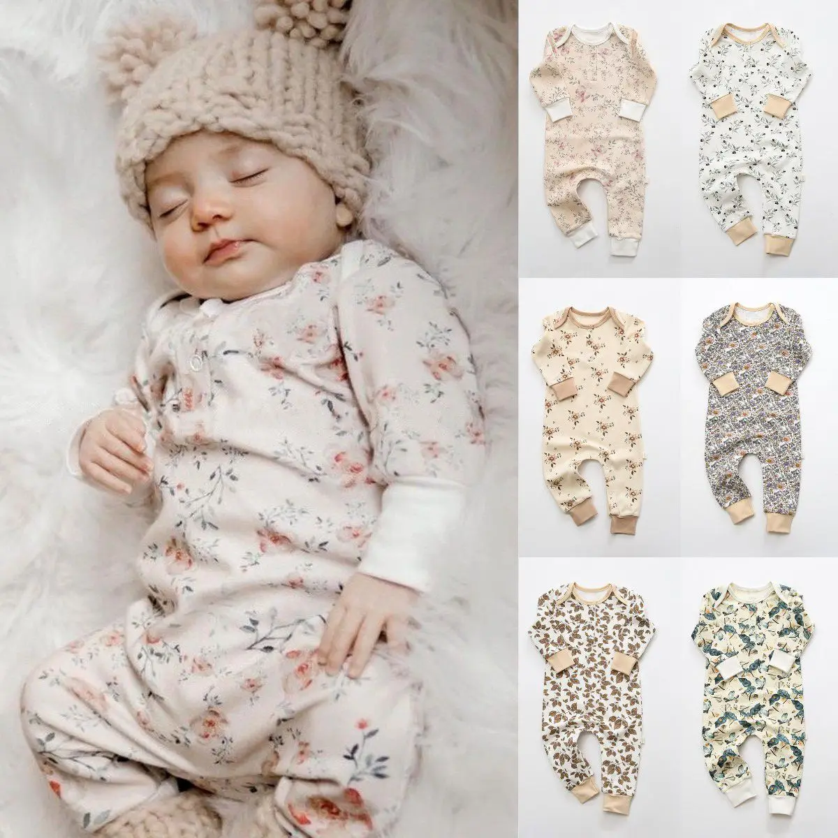

Spring Cute Baby Rompers Newborn Girls Boys Cotton Clothes Long Sleeve Infant Clothing Pajamas Overalls 2022