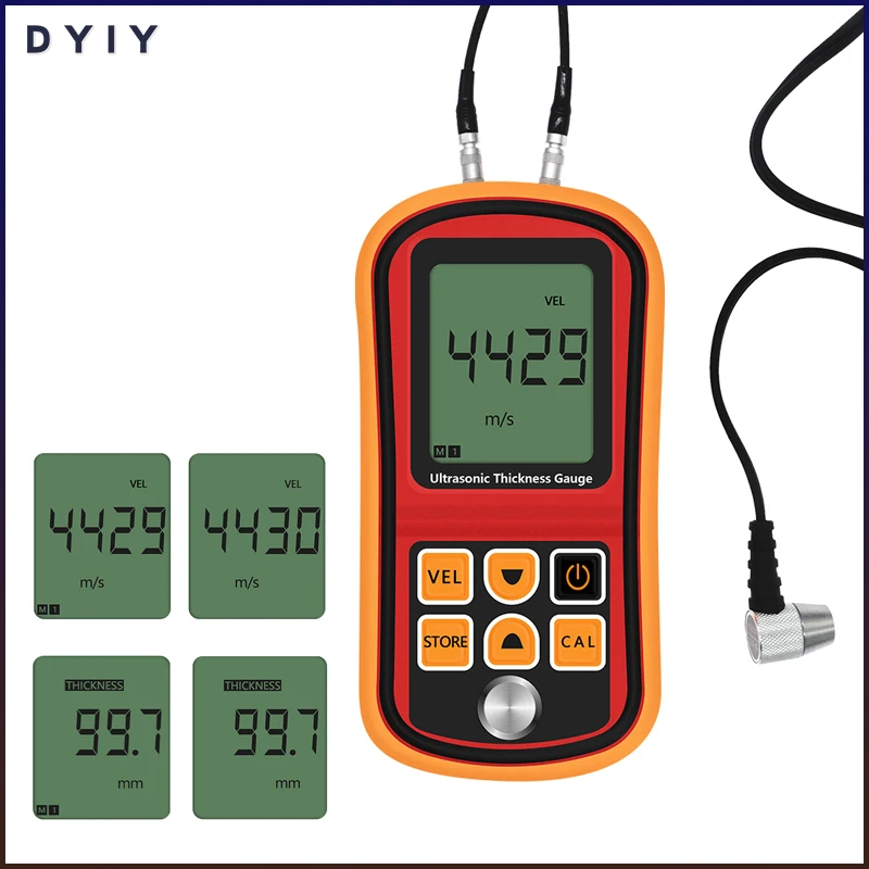 GM100 Ultrasonic Thickness Gauge 1.2 to 220MM Digital LCD Thickness Meter Gauge 0.1mm Voice Sound Velocity Meter Steel Tester