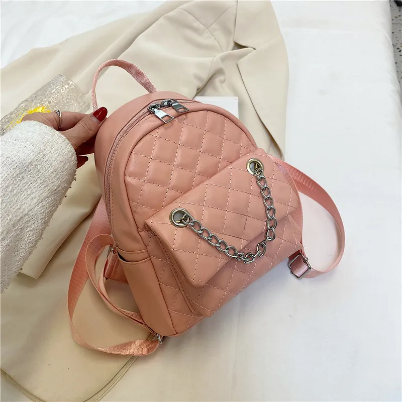 

Модный маленький женский рюкзак для повседневного использования, розовый рюкзак для девочек-подростков, 2022, дизайнерские женские Сумки из ...