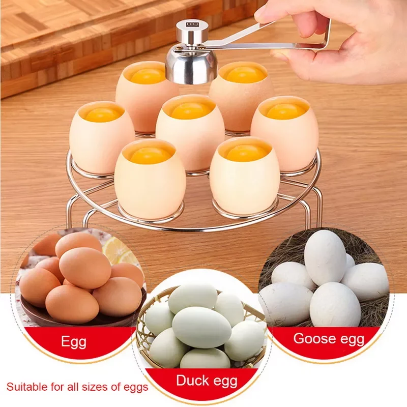 

New Metal Eggshell Cutter Egg Opener Shell Opener 304 Stainless Steel Boiled Raw Egg Creative Kitchen Tool Egg Shell Opener