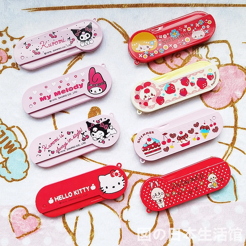 

Kawaii Sanrio аксессуары мультфильм Hello Kittys Kuromi My Melody аниме Складная Расческа Зеркало симпатичная Красота Макияж расческа подарок для девочек