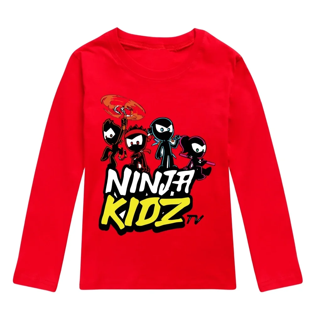 Детские футболки с рисунком ниндзя из аниме Осенняя детская спортивная одежда