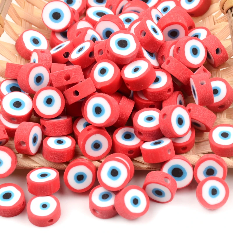 

Red Eye Beads Polymer Clay Beads Loose Spacer Evil Bead For Jewelry Making DIY Bracelet Accessories