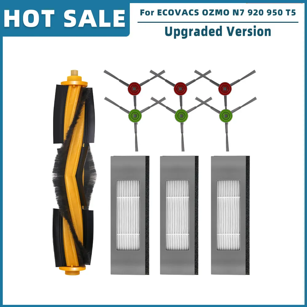 

Гибридные запасные части для Ecovacs Deboot OZMO N7 920 950 T5 Yeedi 2 Hybrid, основная боковая щетка, НЕРА-фильтр, Швабра, ткань