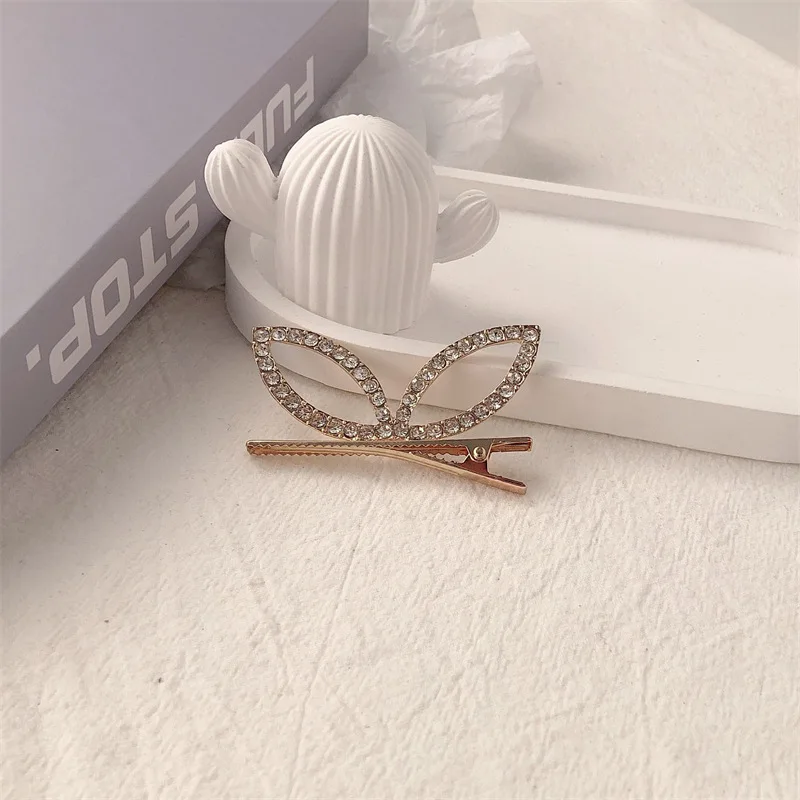 Женские милые шпильки для волос с жемчужинами Мультяшные кроличьи уши стразы