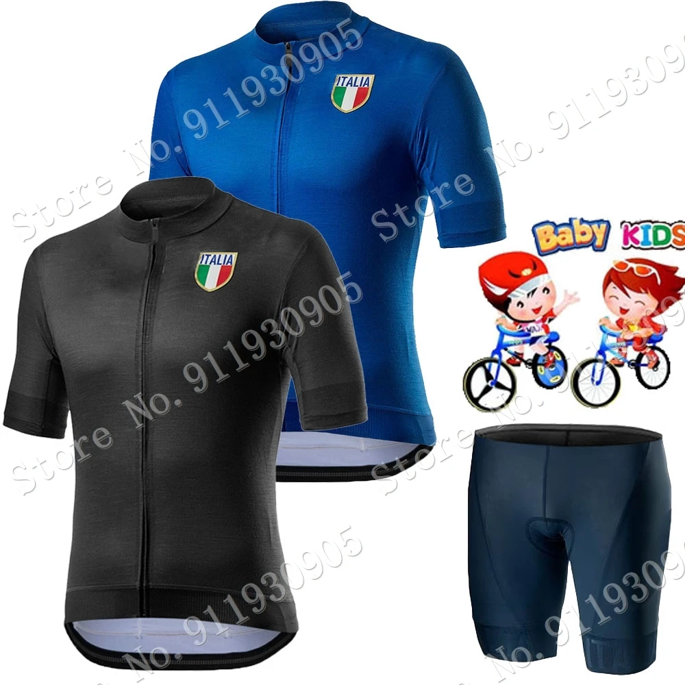 

2022 Kids Italy Team Cycling Jersey Italian Boys Girls Cycling Clothing Set Children Road Bike Shirts Suit MTB Maglia ciclismo
