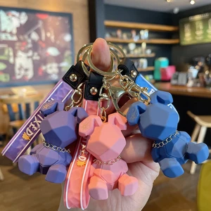 XM-funny Creative cartoon resin cut face rabbit keychain cute trend
couple small gift bag pendant keychain