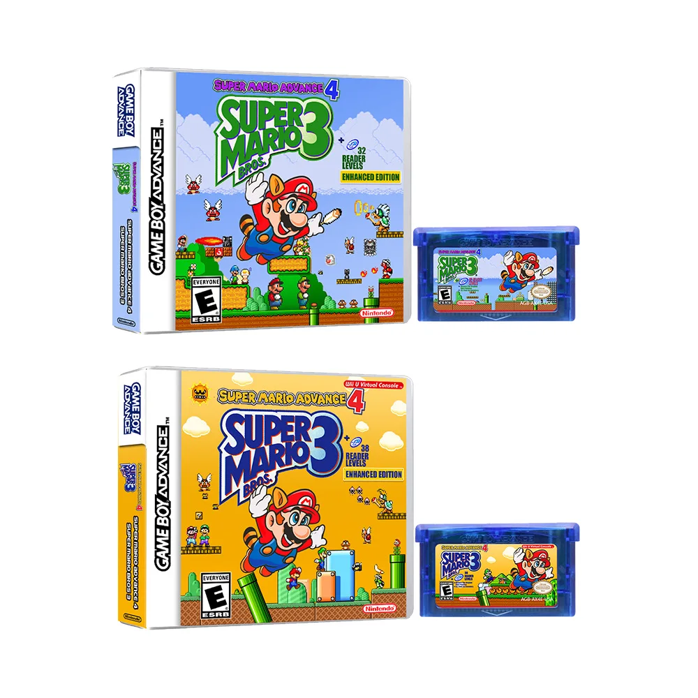 

New GBA Game Cartridge Video Game Console Card Mario Series Super Mario Advance 4 English Version With Box Collection Gifts Toys