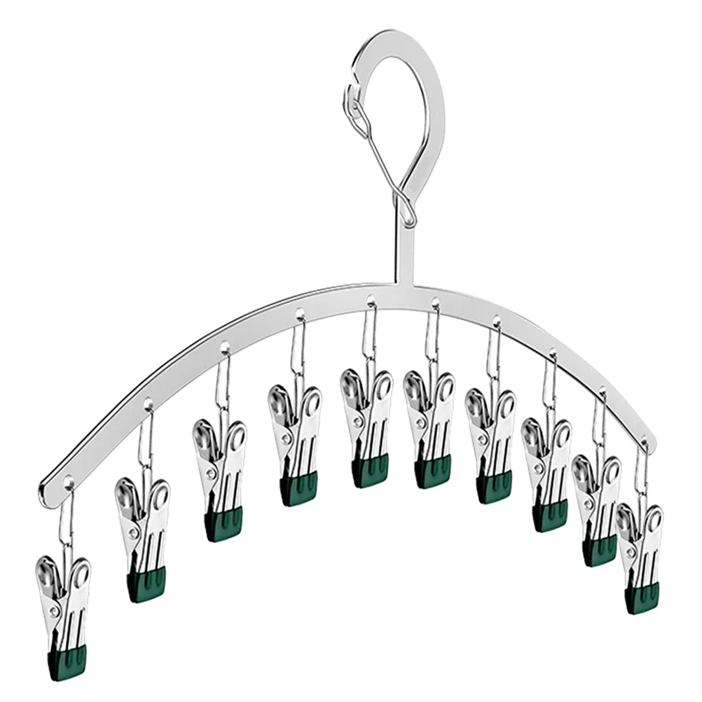

10 Clips Drying Rack Hangers Outdoor Laundry Pant Organizer Closet Space Saving Towel Pants Organizers Stainless Steel Clothes