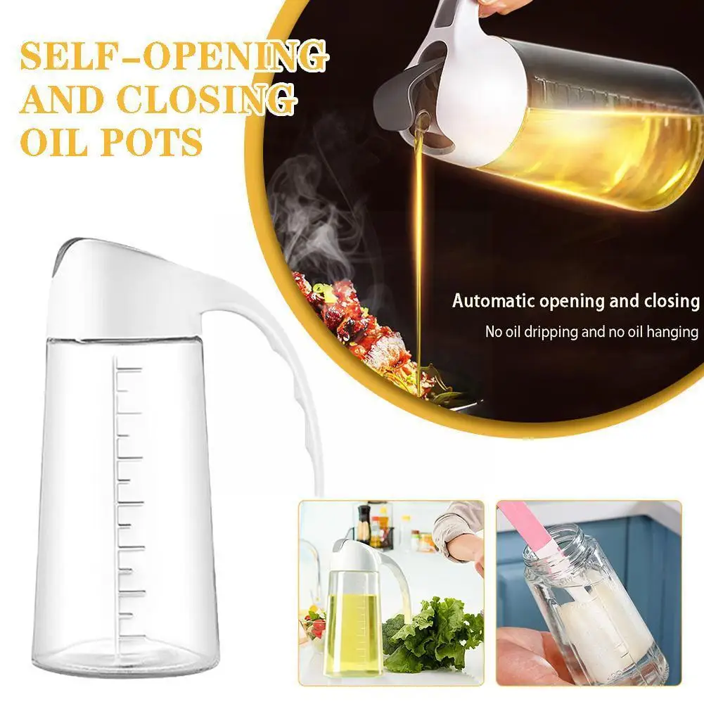 

Self Opening And Closing Oil Pot Large Capacity Leak Kitchen Vinegar Sauce Seasoning Bottle Soy Household Proof Pot Glass N6Y5