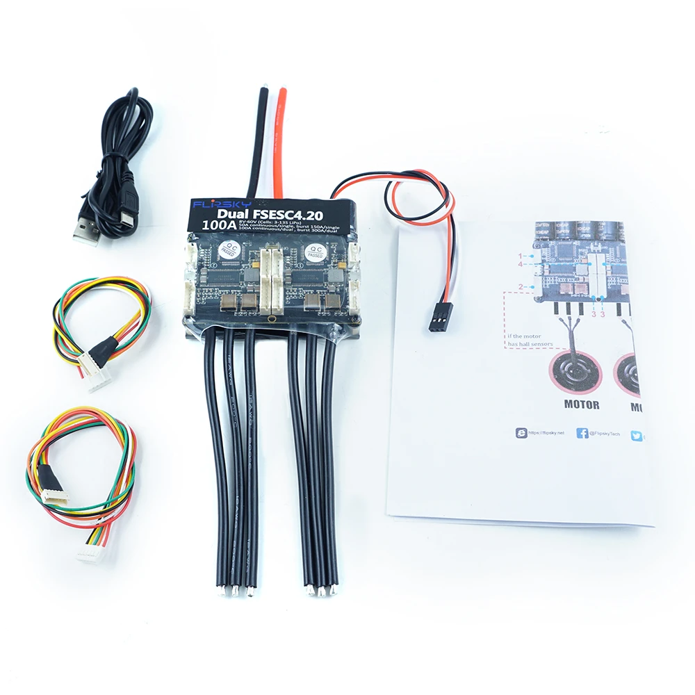 Фото Flipsky Dual Fsesc4.20 100a ESC Vesc4.20 Электронный регулятор скорости с анодированным алюминиевым радиатором для радиоуправляемых кораблей, лодок, электрофойлов и DIY-проектов. №2