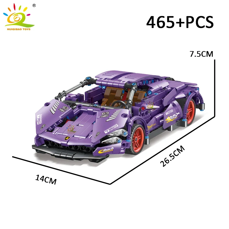 465 шт. Детский конструктор спортивный автомобиль