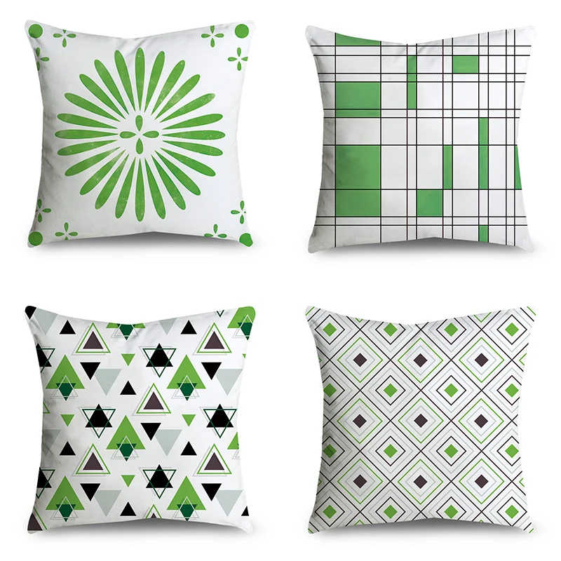 

Cushion Cover Green Art Pillowcase Chair Sofa Decorative Pillows Bedroom Car Seat Decor Polyester Pillow covers 45*45cm