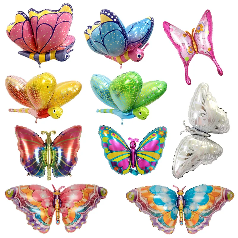 

1pcs Giant Colorful Butterfly Aluminum Foil Balloons Kids Birthday Gift Wedding Party Decoration Props Bridal Shower Background
