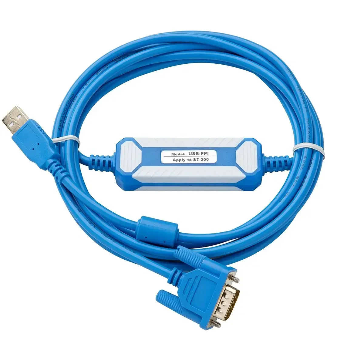 Фото USB-PPI кабель для программирования ПЛК Siemens S7-200, USB PPI коммуникационный кабель 6ES7 901-3DB30-0XA0, кабель для загрузки данных MPI №5