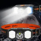 Головсветильник фонарь со встроенной батареей, USB-перезаряжаемый мини-фонарь, COB светодиодный налобный фонарь, освещение для кемпинга, фонарь 6000K, лампа