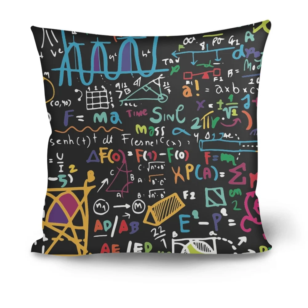 

Чехол для подушки HUGSIDEA, Современный Дизайн математической формулы, полиэфирная наволочка для спальни, квадратная наволочка «сделай сам» дл...