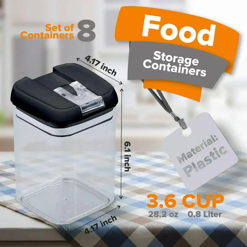 

Piece Food Storsage Containers, .8L - Black