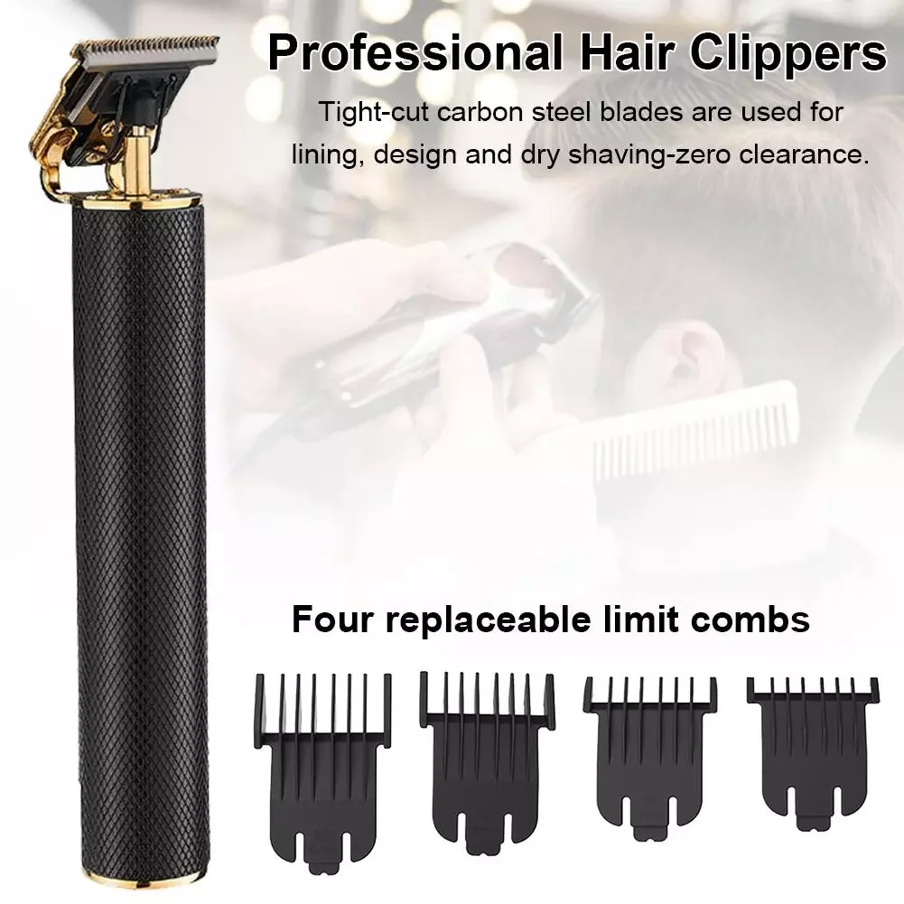 

NEW2023 Professional Rechargeable Hair Trimmer Men Hair Clipper Barber Finishing Hair Cutting Machine T-shaped Carving Push Smal