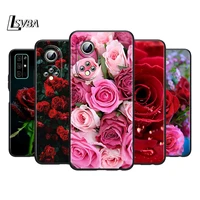 red rose flower silicone cover for honor 60 50 se 30 30i 20 20s 20e 9s 9a 9c 30s 7c pro lite black phone case coque