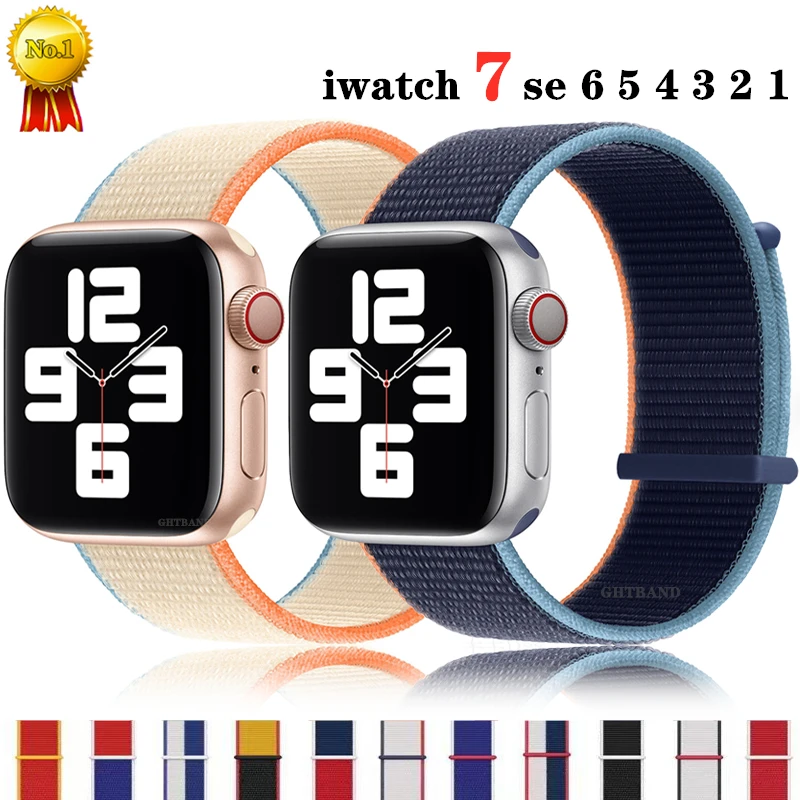 

Strap For Apple Watch Band 44mm 40mm 45mm 41mm 38mm 42mm 49mm correa Nylon Loop bracelet for iwatch serie 8 Ultra 7 se 6 5 4 3 2