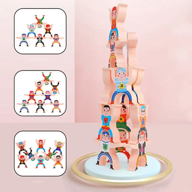 

Hercules Acrobatic Troupe Villain Children Puzzle DIY Building Blocks Stacking Balance Parent-child Interactive Kids Toy Gifes