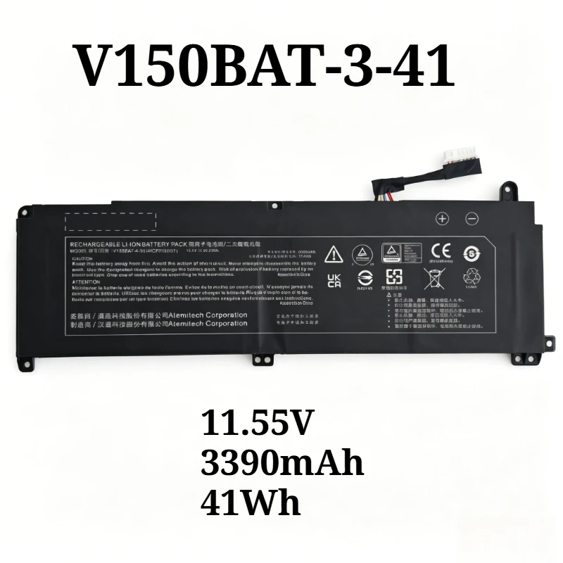 Фото Аккумулятор для ноутбука 11.55V 41Wh/15.2V 53.35Wh 3390mAh V150BAT-3-41 V150BAT-4-53 для Hasee Z7 DA5NP DA5NS DA5NB DA7NS DA7NP Z7T-DA7NP №2