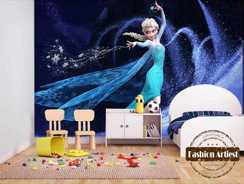 Детские Мультяшные обои на заказ для девочек танцующие фрески Эльза Волшебная