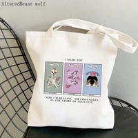 women shopper bag tolerate it tarot card witchy bag harajuku magic shopping canvas shopper bag girl handbag shoulder lady bag