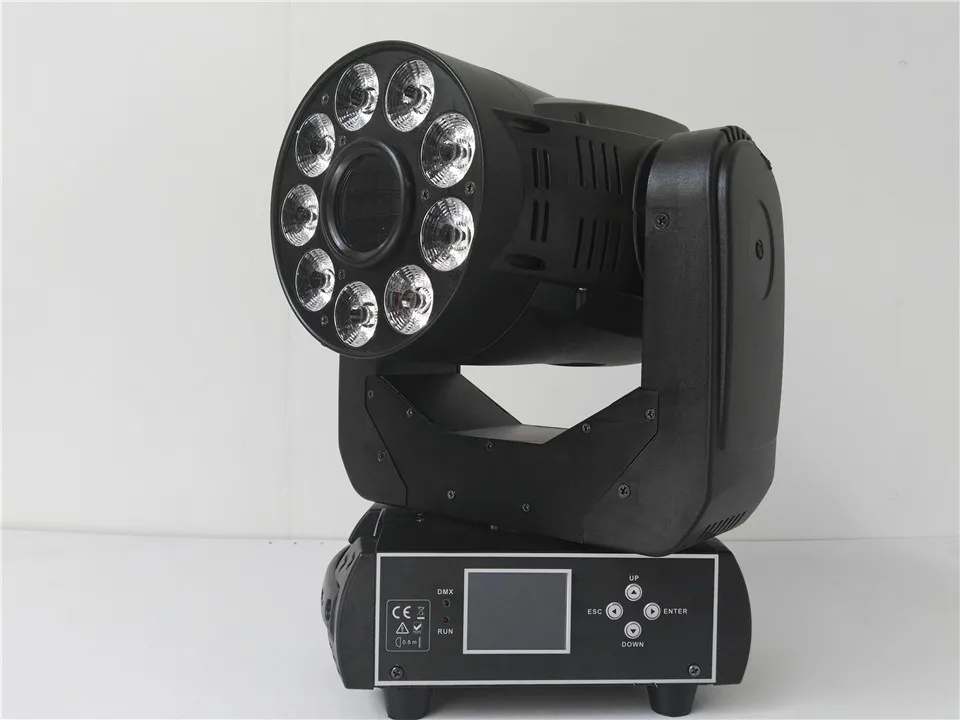 

Светодиодный вращающийся головной светильник Gobo 6-в-1 RGBWA UV 90 Вт + 9x18 Вт, 3 лица, призма, DMX контроллер, 14 каналов для сцены, театра, дискотеки, дид...