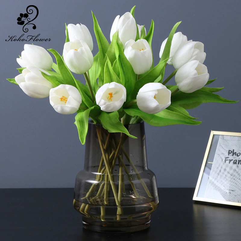 

Koko Flower 7 Pcs Tulip Artificial Flowers Real Touch Fake Flowers Wedding Birthday Party Decorations Floral Home Garden Decor