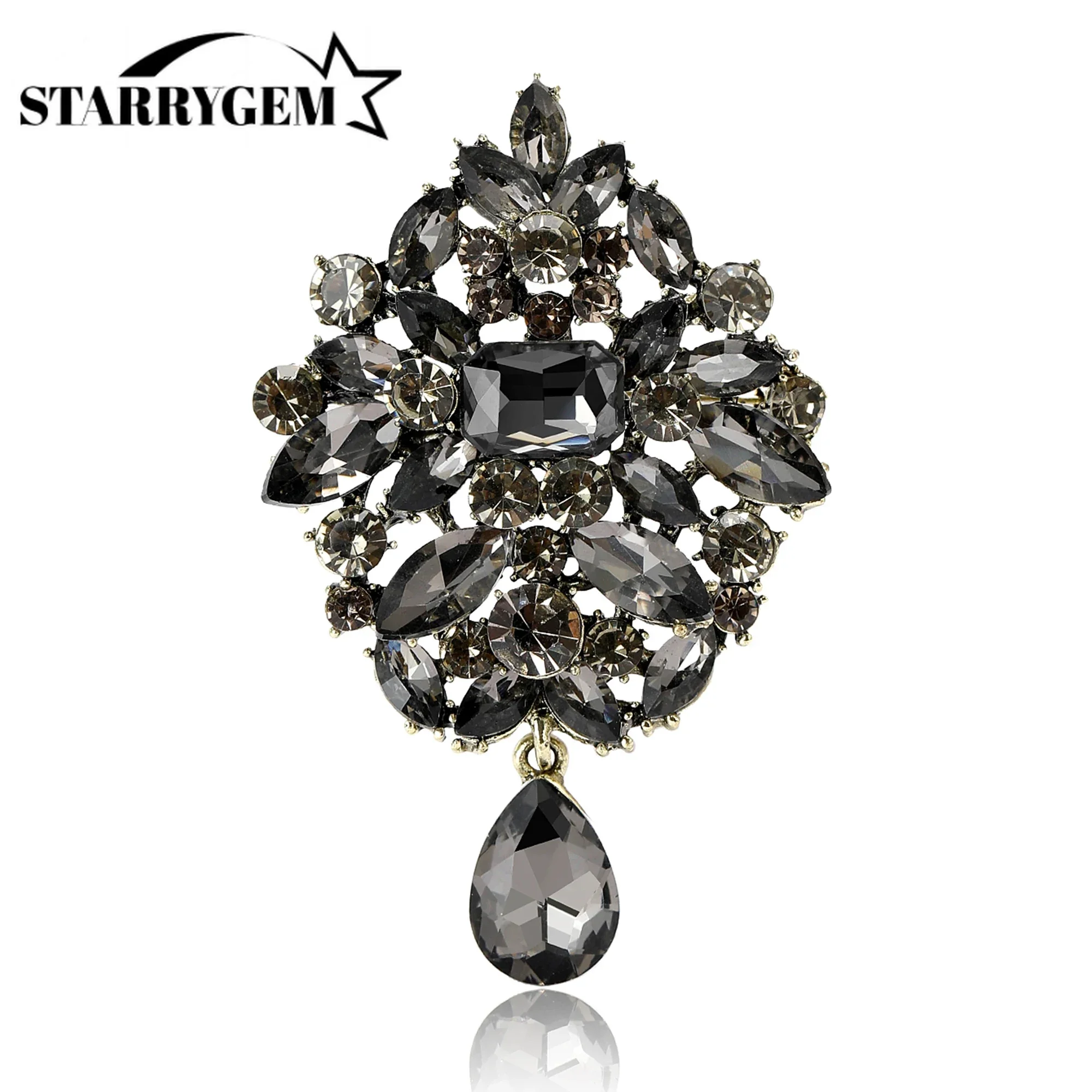 Броши со стразами и цветами для женщин унисекс модные разноцветные булавки очков