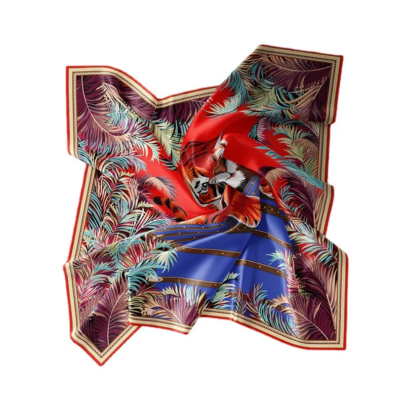 

Fashion Handkerchief Women Neck Scarf Small Shawls Bandana Head Twill Silk Bag Scarves 53CM Animal Print Headband Hijab Scarfs