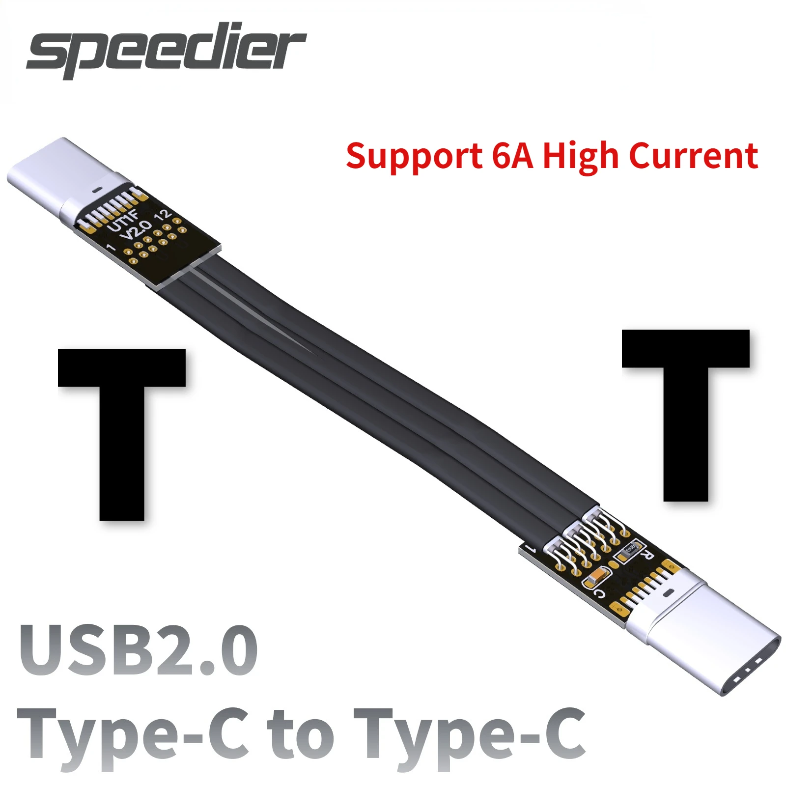 

2022 ADT 6A Внутренний USB Тип C штекер/гнездо тонкий короткий плоский кабель EMI экранированный верх/вниз разъем зарядный удлинитель данных