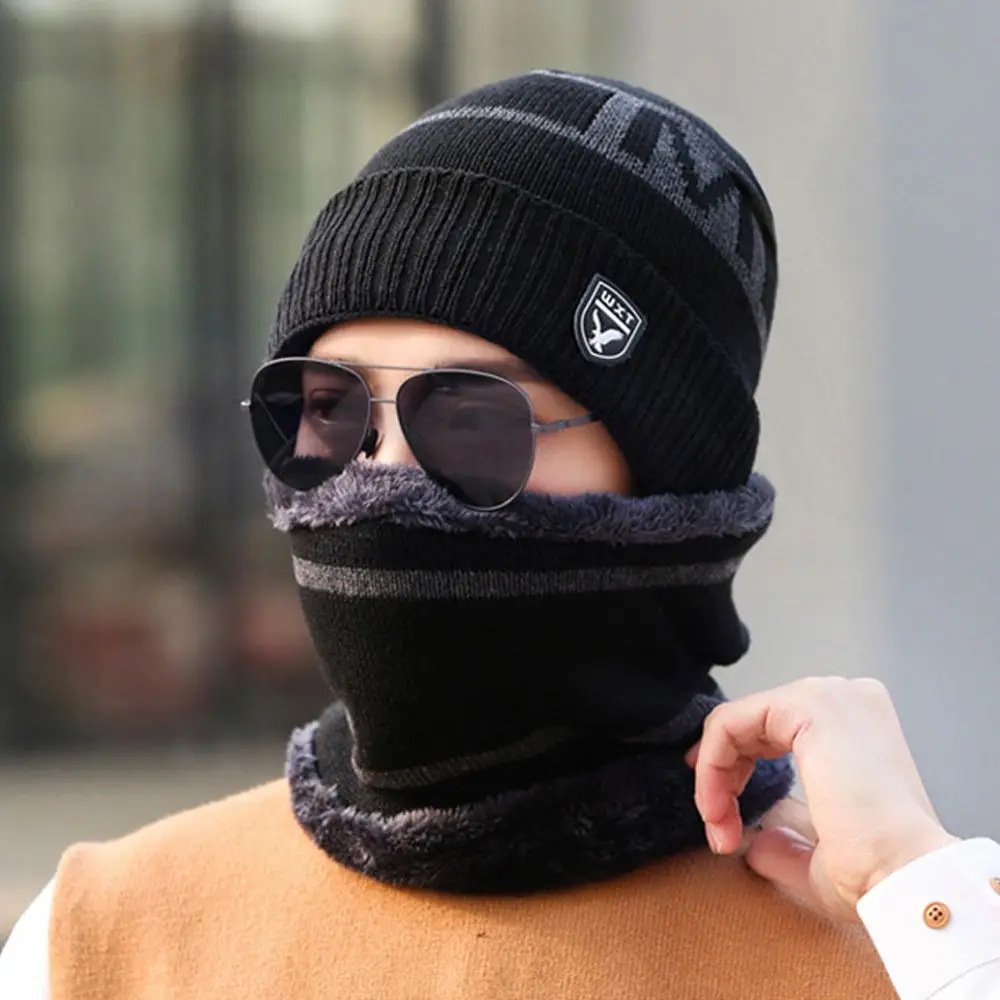 

Ski Boys Girls Men Ladies Outdoor Winter Warm Beanie Hat Thickened Wool Windproof Hat Scarf