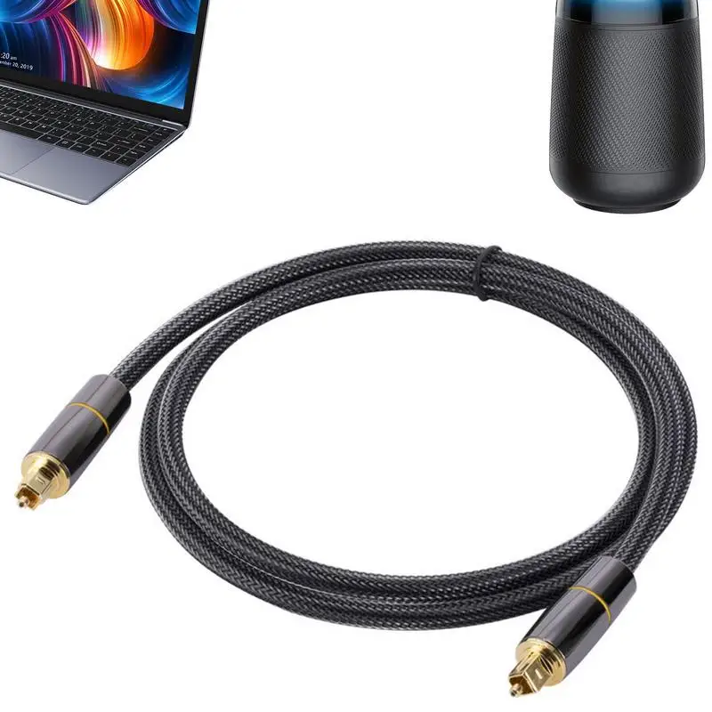 Tv Al Audio Cable Digital Cord Braided Fiber Cable High-Speed Slim Fiber Audio Cable Multi-Channel Soundbar Cable 3.3/6.6 Ft