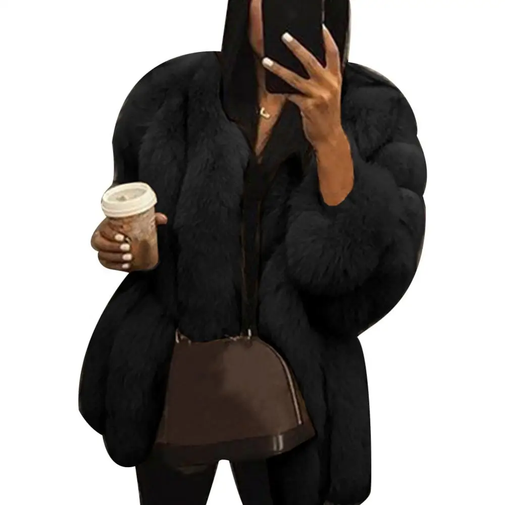 Furry Coat Fashion Autumn and Winter Women's Jacket Large Size Short Artificial Fur Coat Warm Furry Coat Long Sleeve Jacket 2022