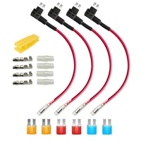 4pcs 12v 24v add a circuit micro2 fuse tap piggy back blade fuse holder with wire harness