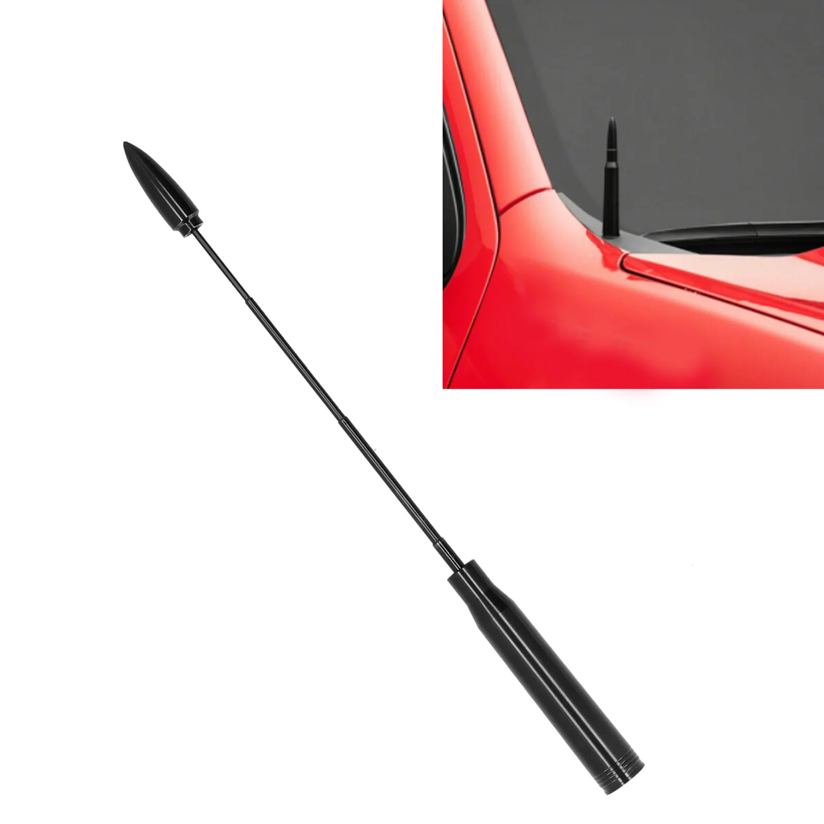 Telescopic Car Short Antenna Enhance Signal Replacement for Chevy Silverado 1500 2500 3500 Aluminum Alloy Antenna
