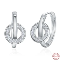 nuncad 925 sterling silver jewelry zircon round cubic zirconia stud earrings women jewelry gift free shipping