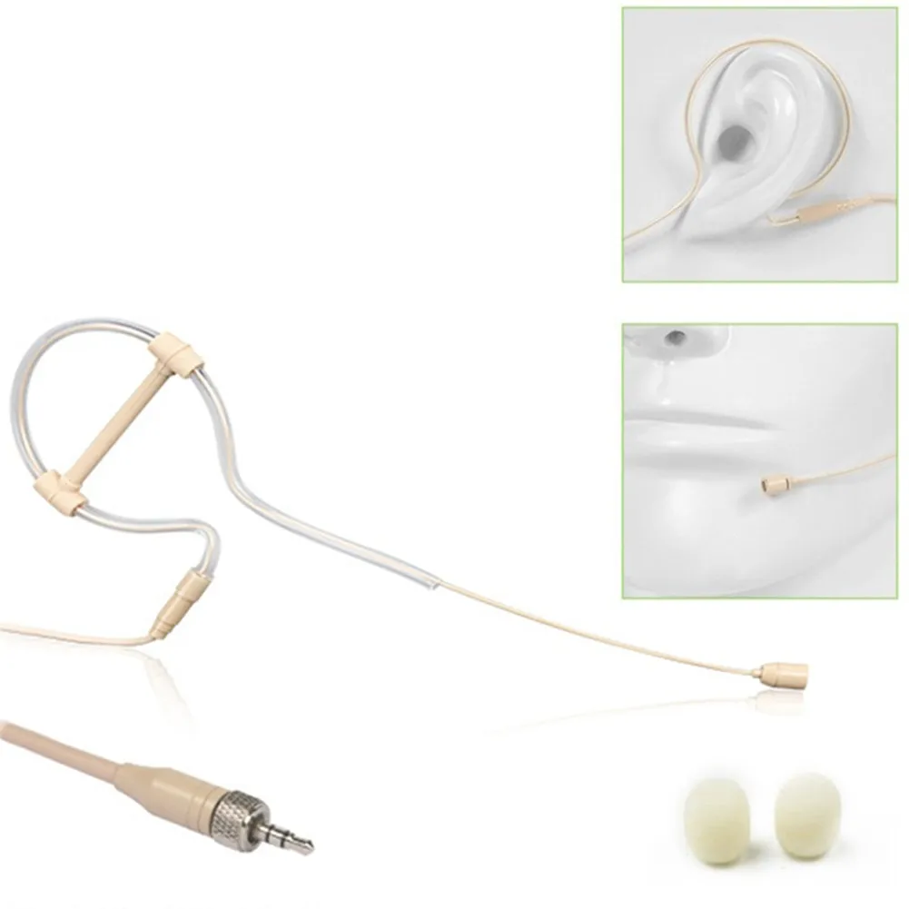 Single Earhook Headset Mic Headworn Microphone Beige 3.5mm Standard Voltage 2.0V-10V.DC Music Parts Accessories enlarge
