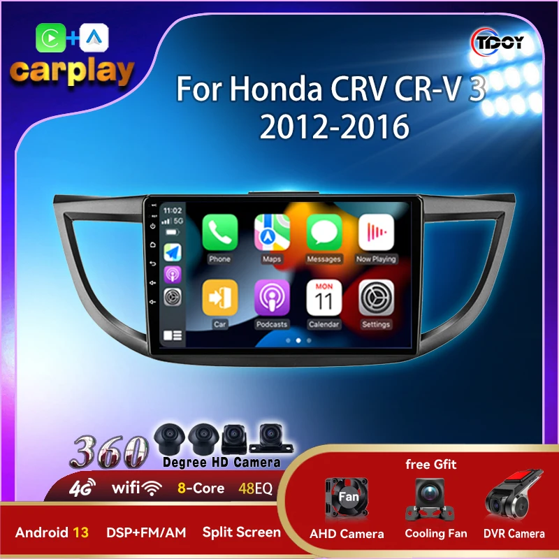 Автомобильное радио для Honda CRV CR-V 3 2012-2016 мультимедийные видеоплееры Android Auto CarPlay