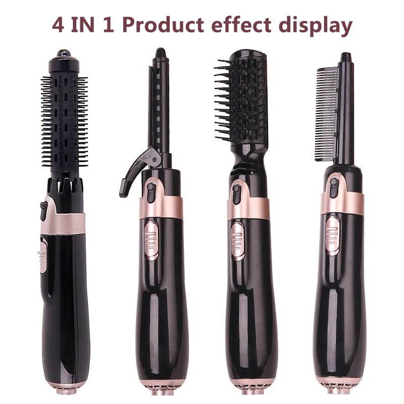 

4 in 1 Ionic Hair Dryer Brush Volumizer Hot Air Brush 2 Modes Hair Straightener Comb Curler Hairdryer Brush For Hair