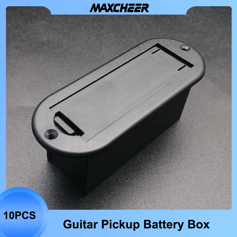 

10pcs 9V Battery Black Holder Case Box Compartment Cover Guitar Bass Pickup for Guitar Replacement