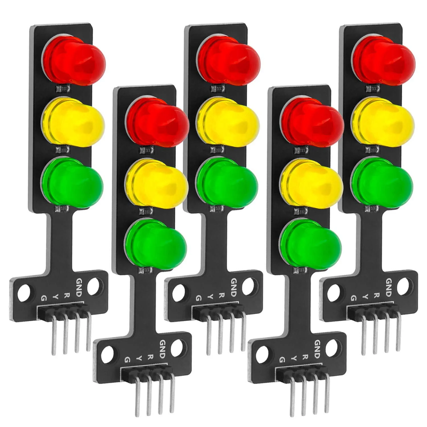 

5x LED Traffic Light Module DIY Mini Traffic Light 3.3-5V Compatible with for