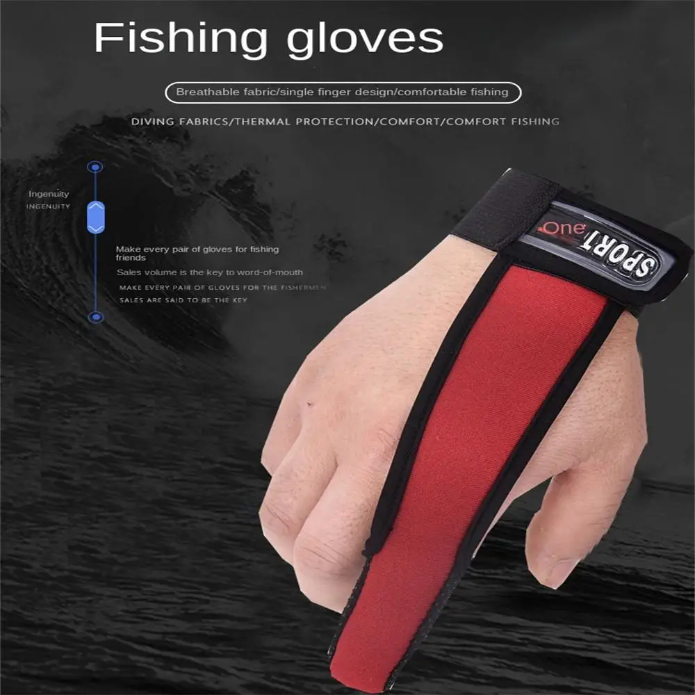 

Free Size Sport Gloves Cotton Colorful Fishing Gloves Hook Loop Design Durable Single-finger Gloves Fishing Accessories Fishing