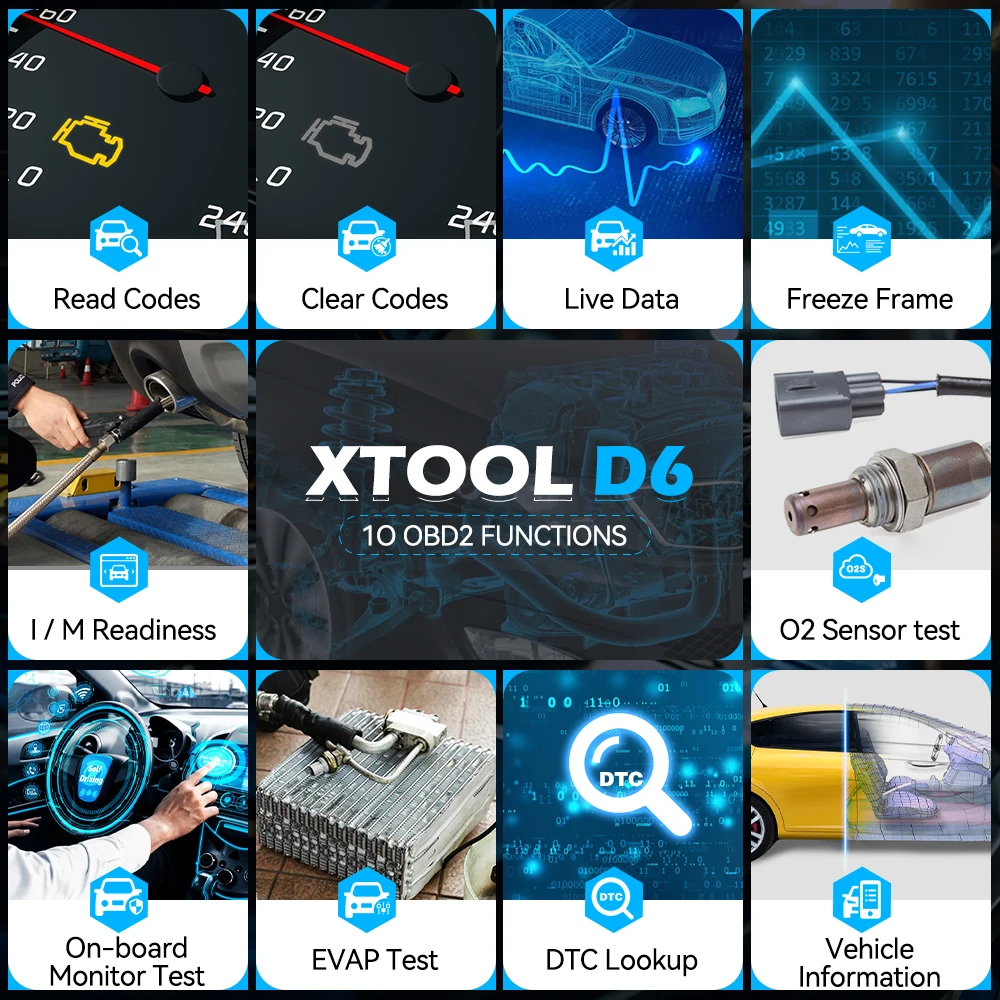 XTOOL D6 Полная система автомобильного диагностического инструмента Автомобильный